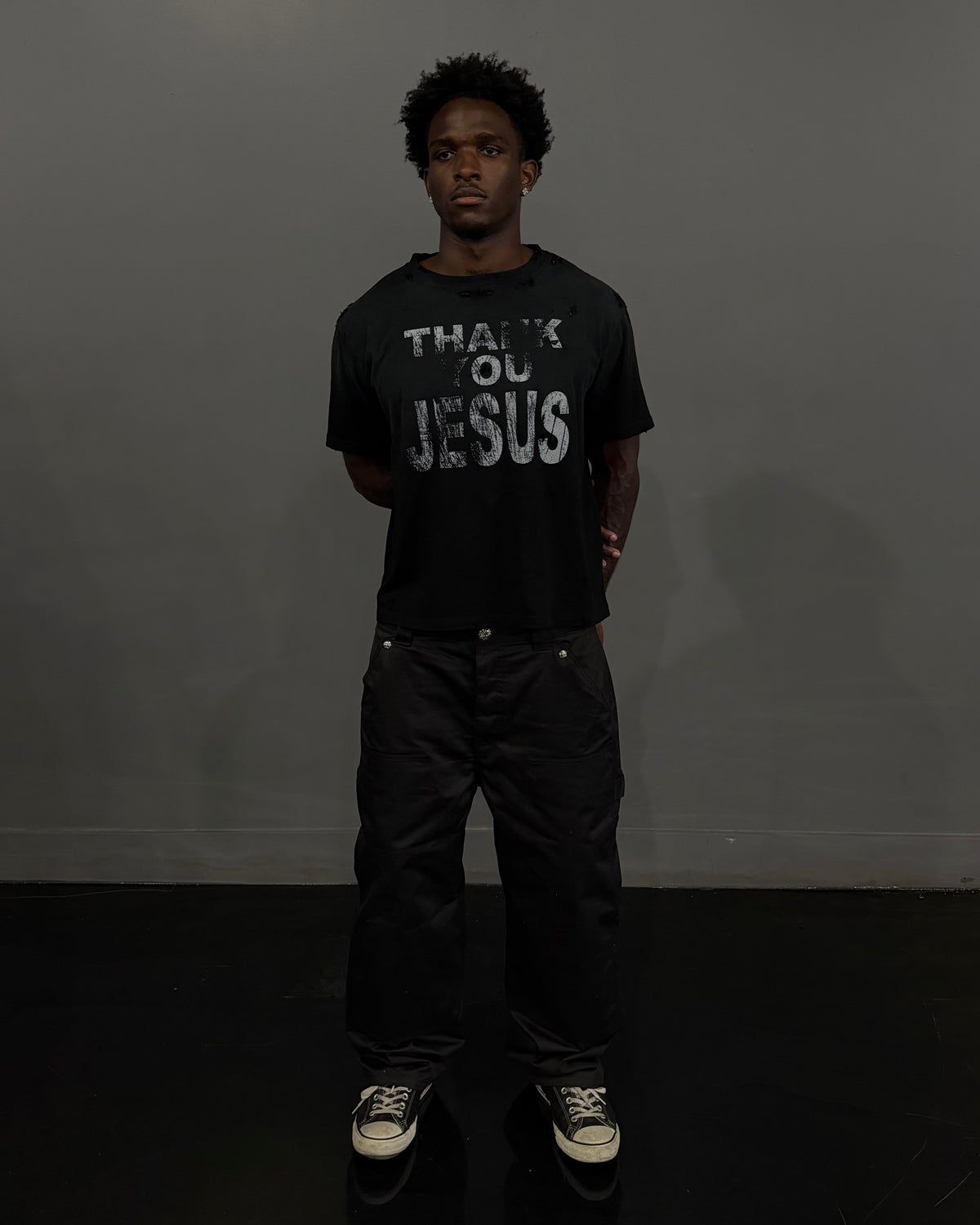 Black Thank You Jesus Tee