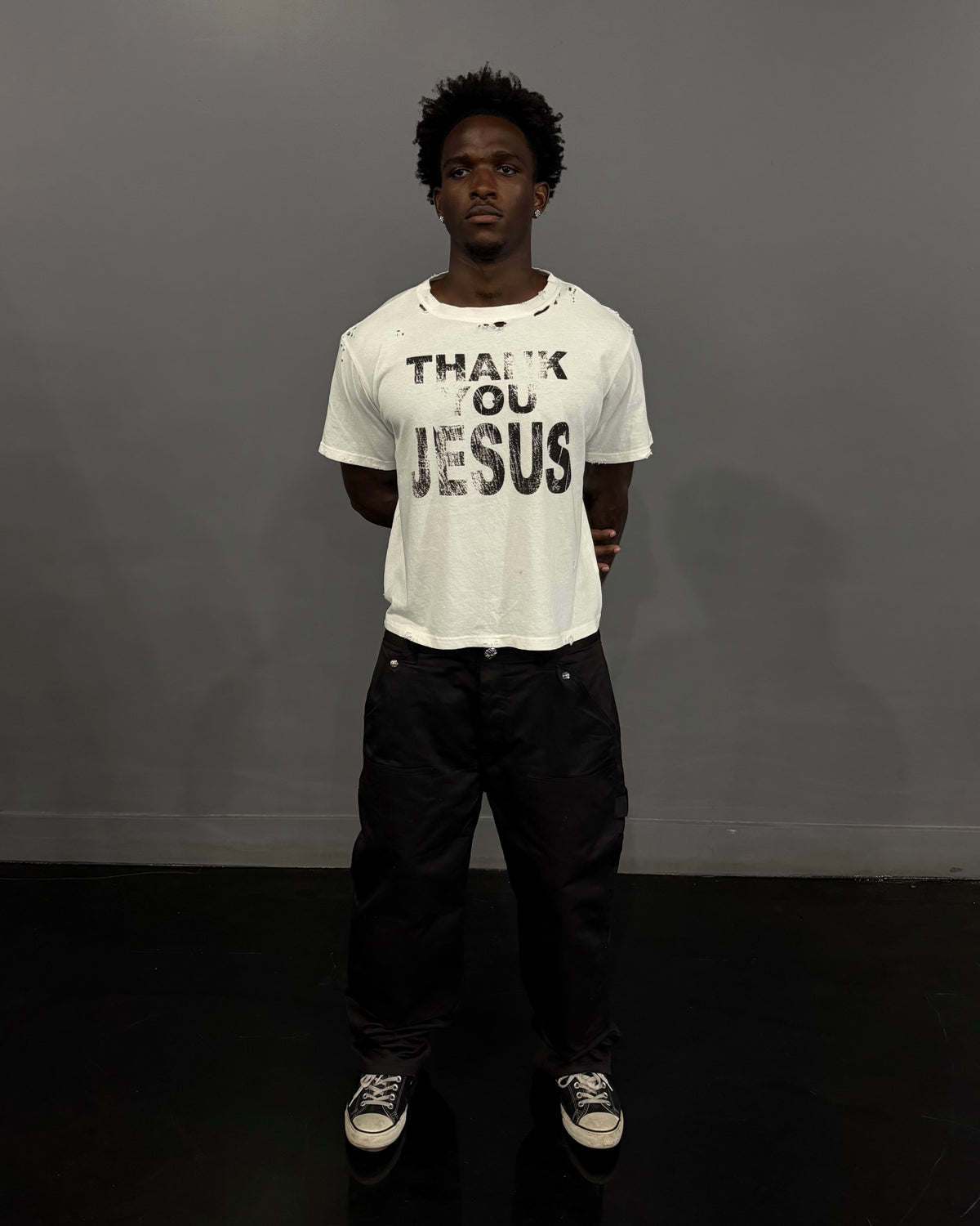 White Thank You Jesus Tee