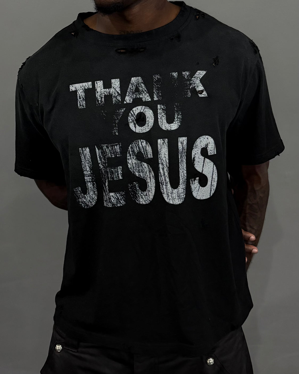 Black Thank You Jesus Tee