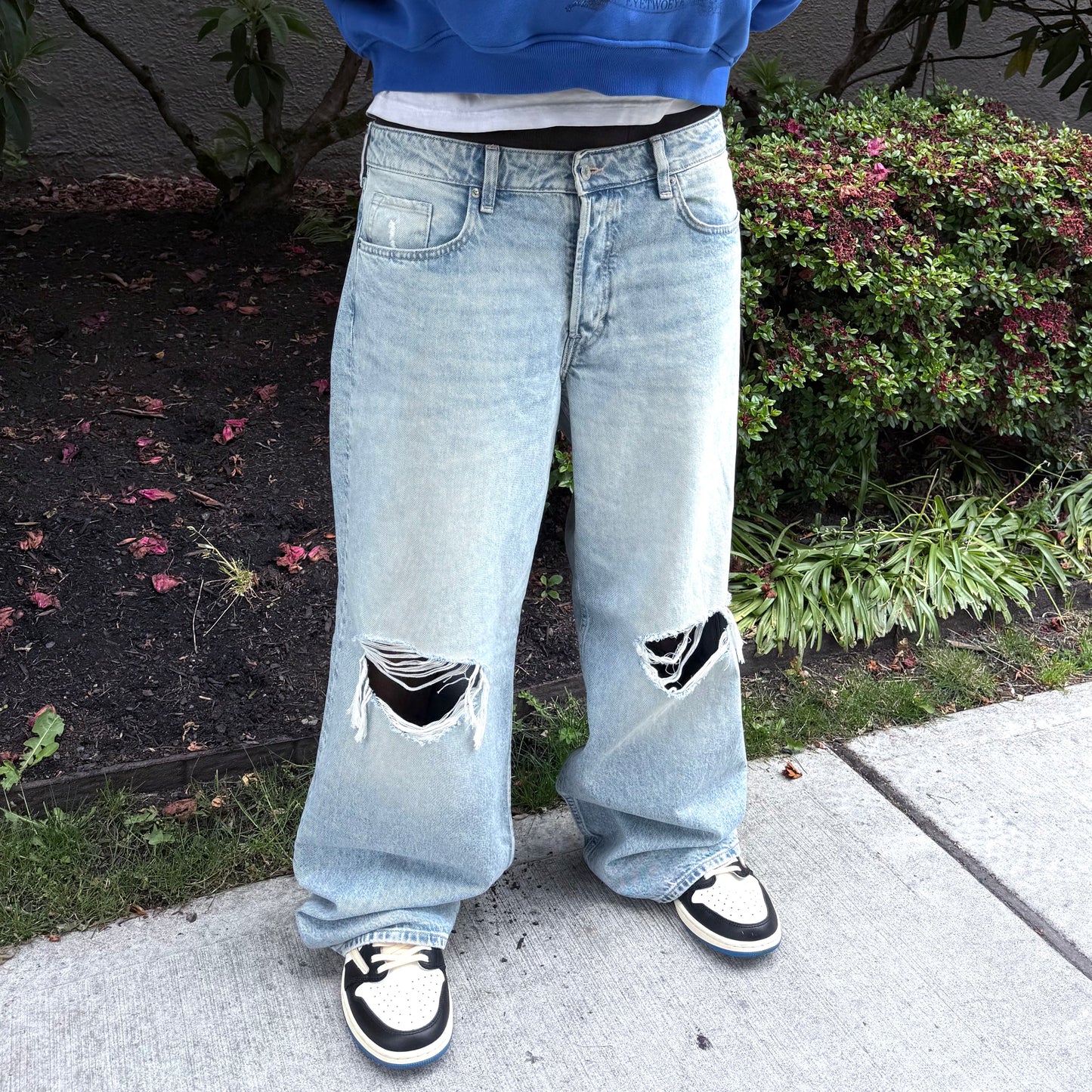 Blue Wide Leg Jeans