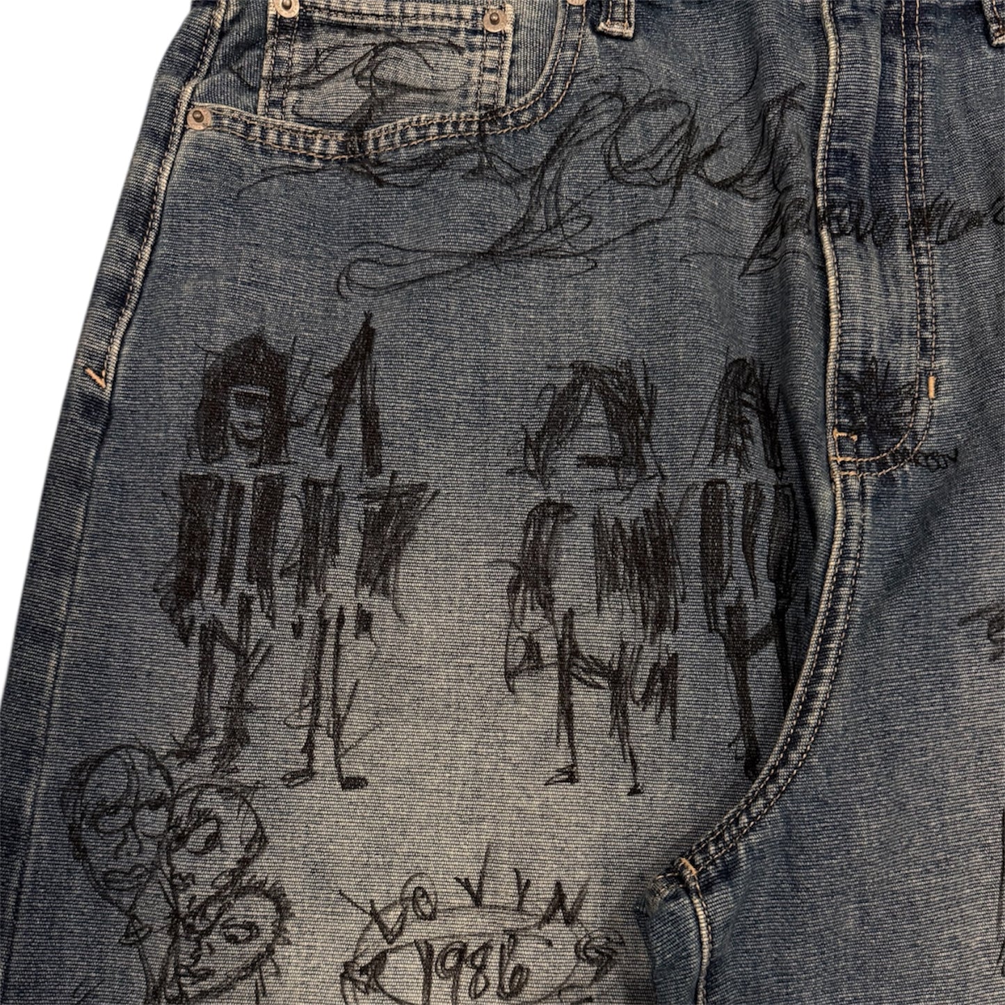 Baggy Scribble Denim